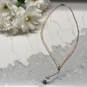 Freshwater pearl asymmetrical Y necklace NWOT